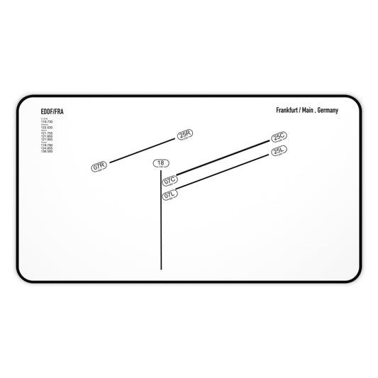 Frankfurt Airport Runway Desk Mat - White Edition