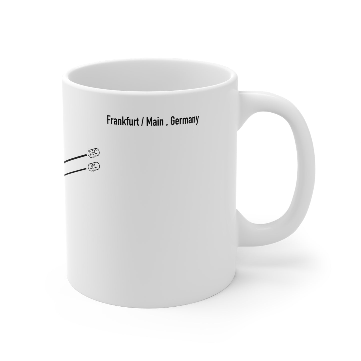 Frankfurt Airport Runway Mug - White Edition