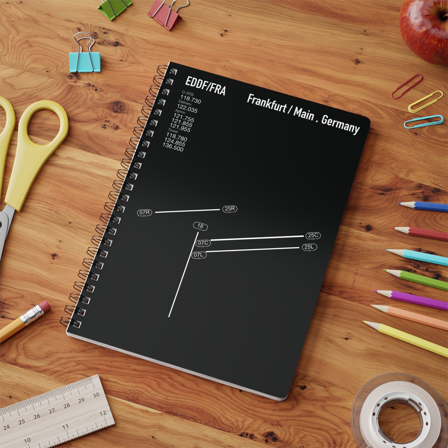 Frankfurt Airport Runway Notebook - Black Edition