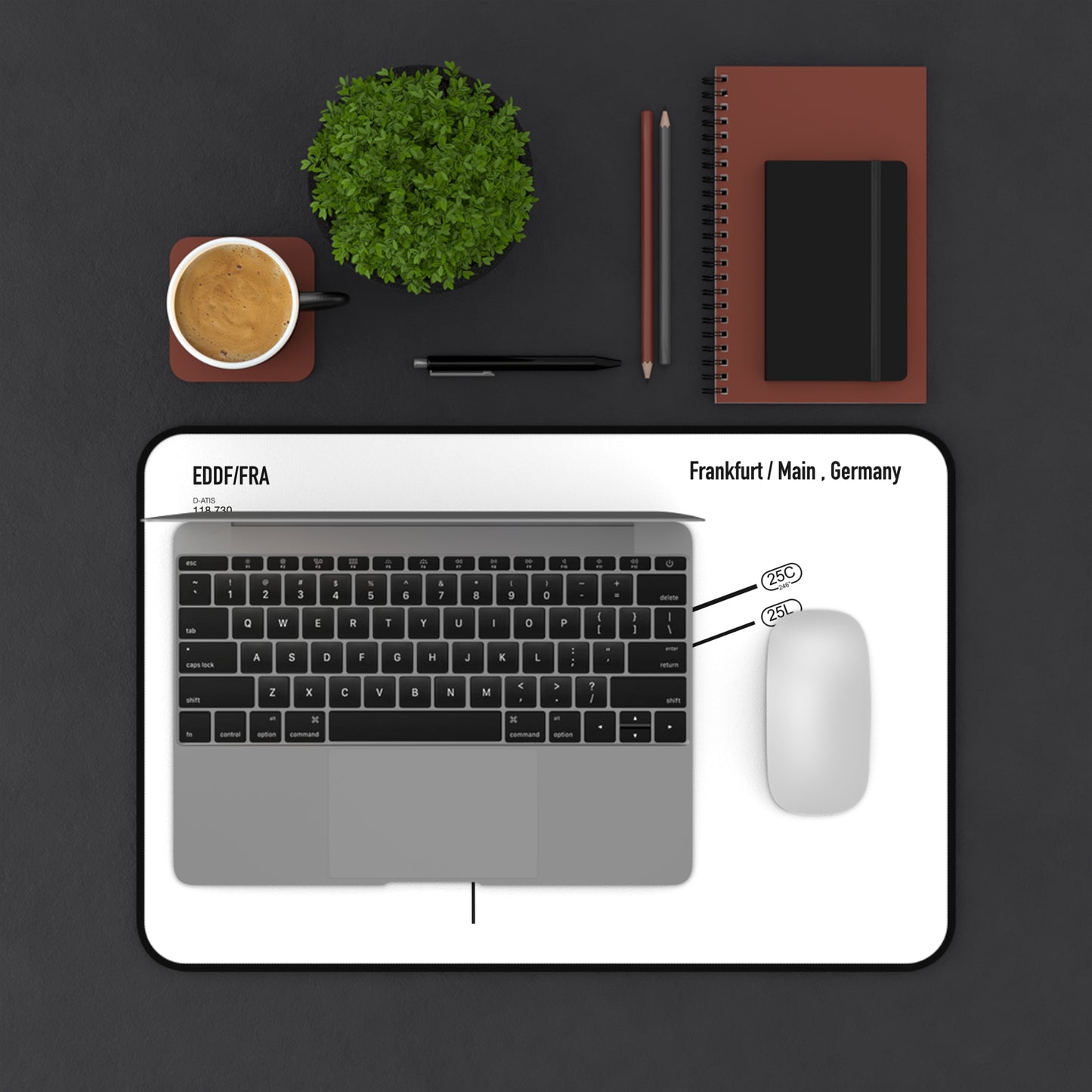 Frankfurt Airport Runway Desk Mat - White Edition