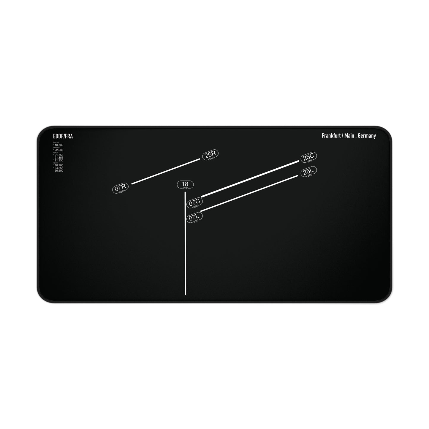 Frankfurt Airport Runway Desk Mat - Black Edition