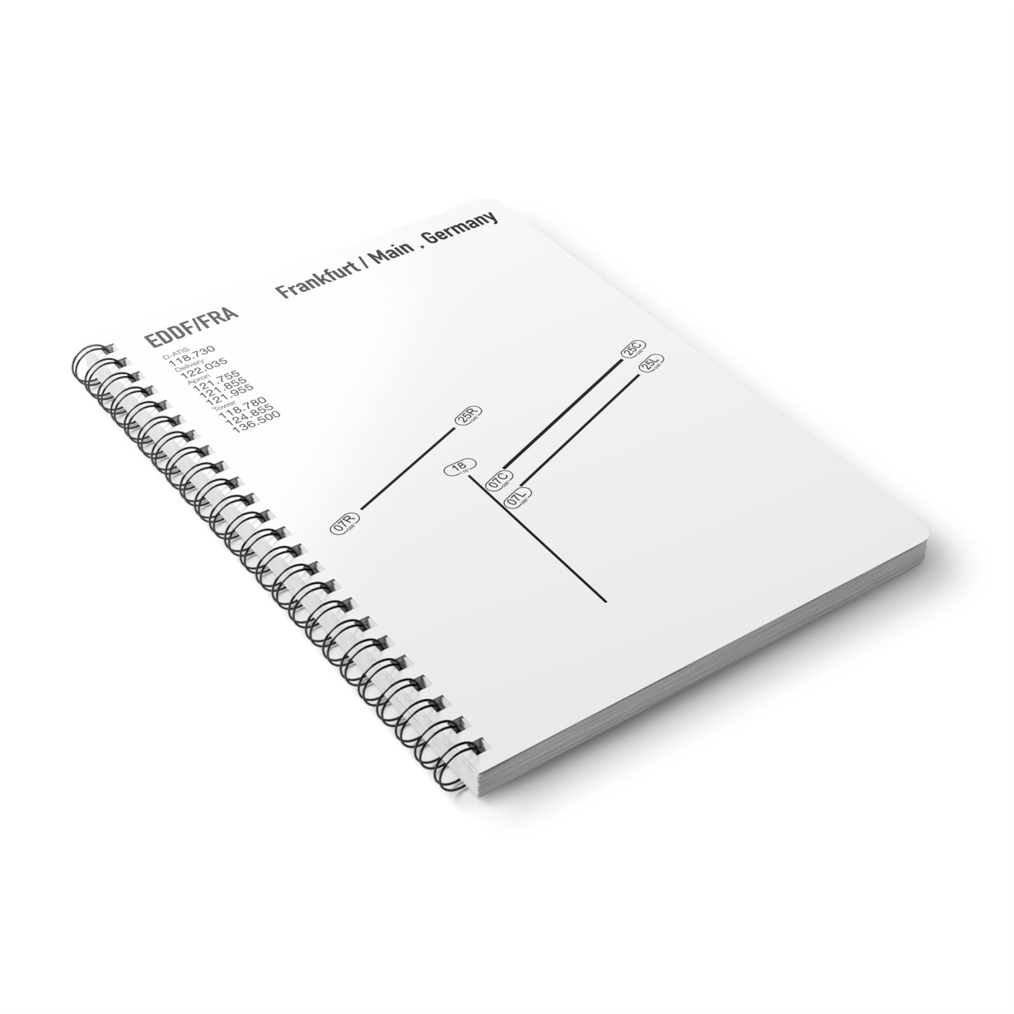 Frankfurt Airport Runway Notebook - White Edition