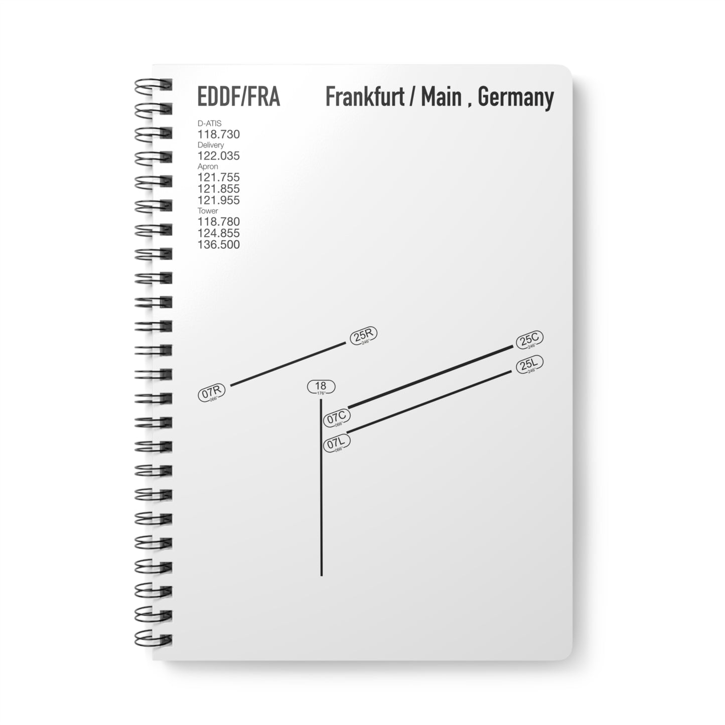 Frankfurt Airport Runway Notebook - White Edition