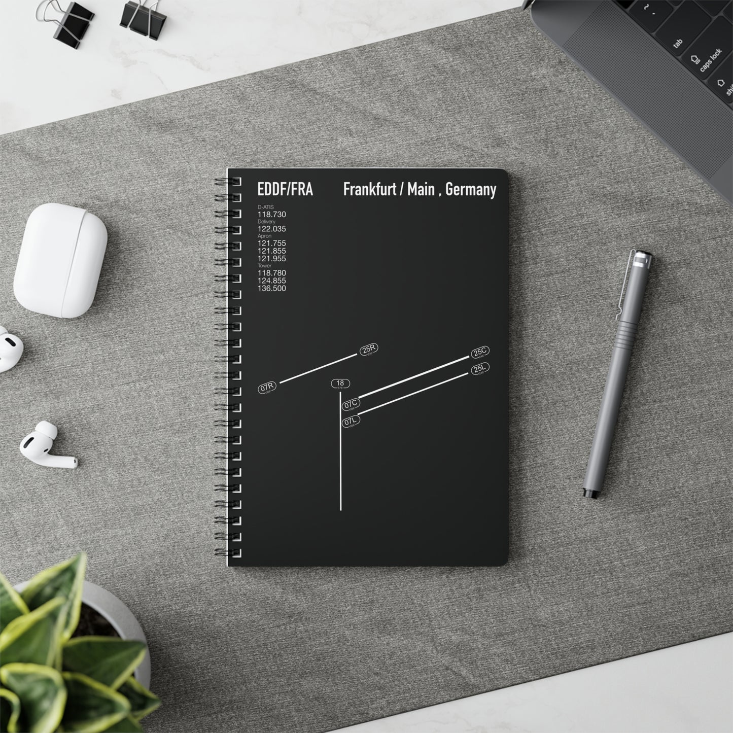 Frankfurt Airport Runway Notebook - Black Edition