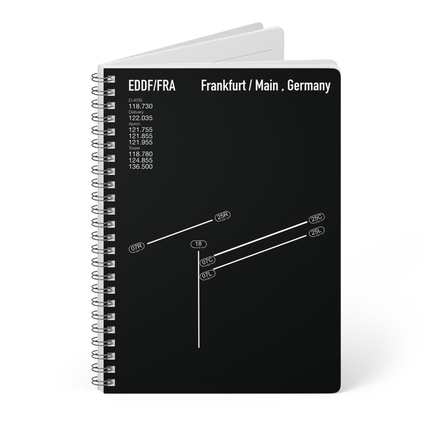 Frankfurt Airport Runway Notebook - Black Edition
