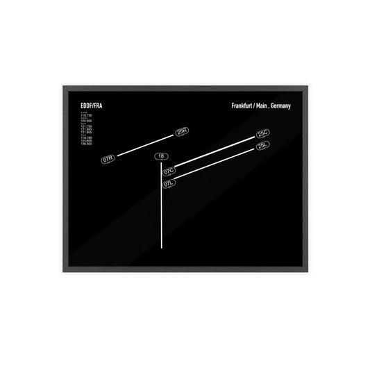 Frankfurt Airport Runway Poster - Black Edition