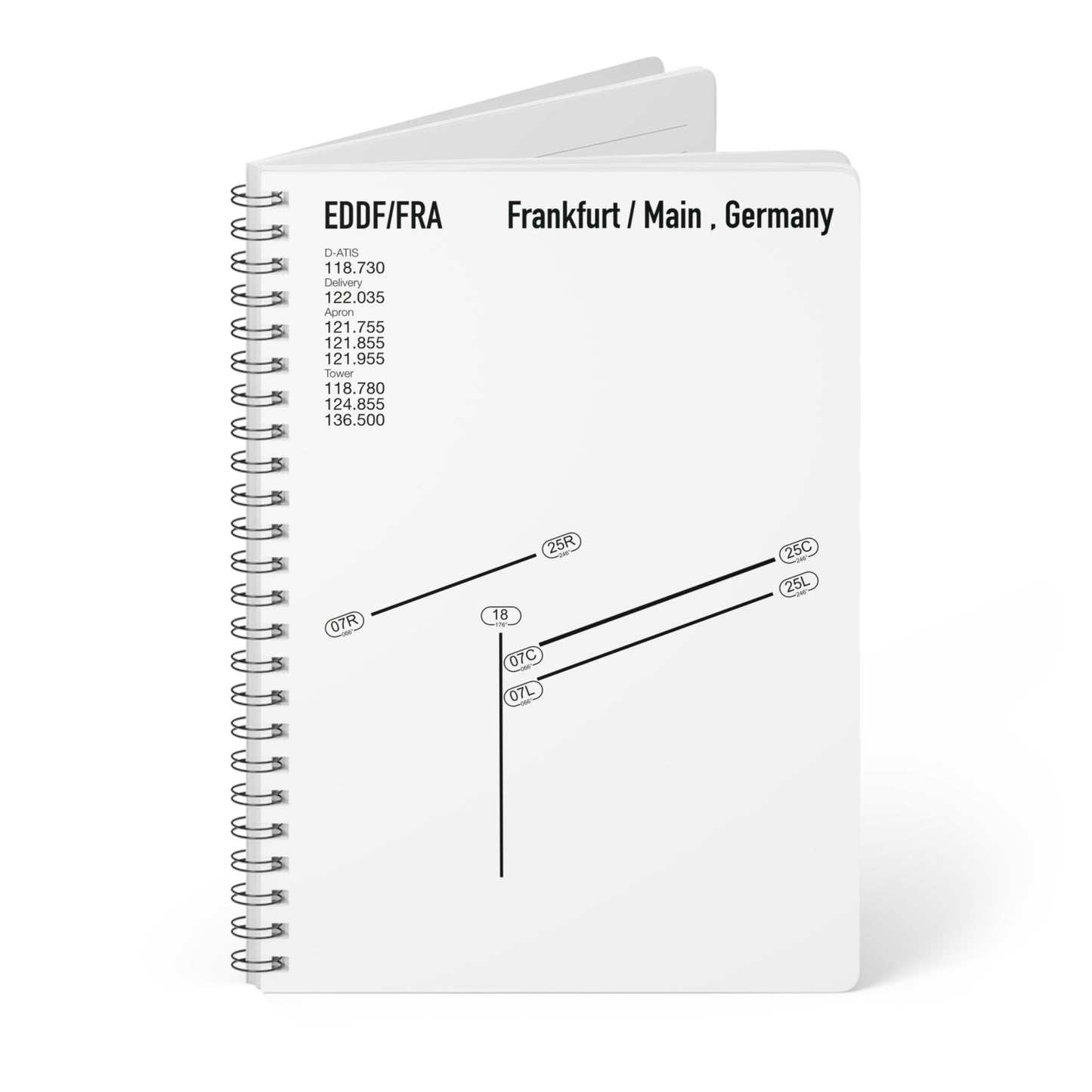 Frankfurt Airport Runway Notebook - White Edition