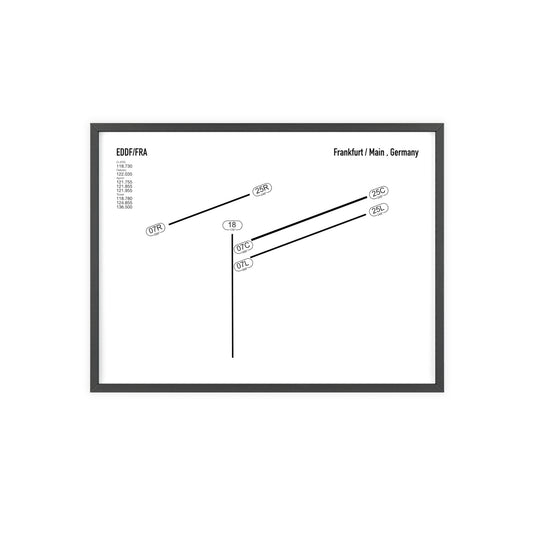 Frankfurt Airport Runway Poster - White Edition