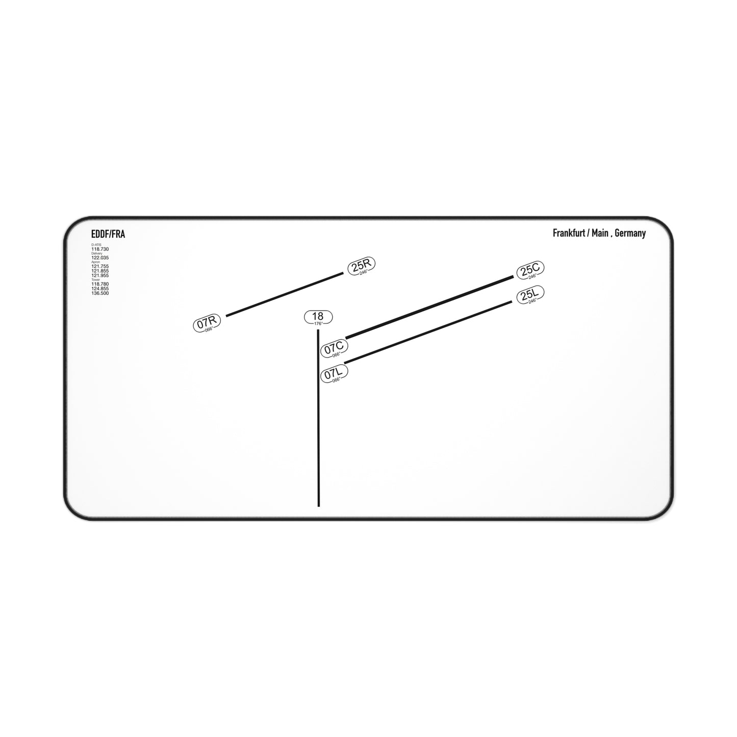 Frankfurt Airport Runway Desk Mat - White Edition