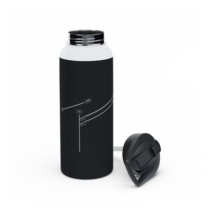 Frankfurt Airport Runway Water Bottle - Black Edition