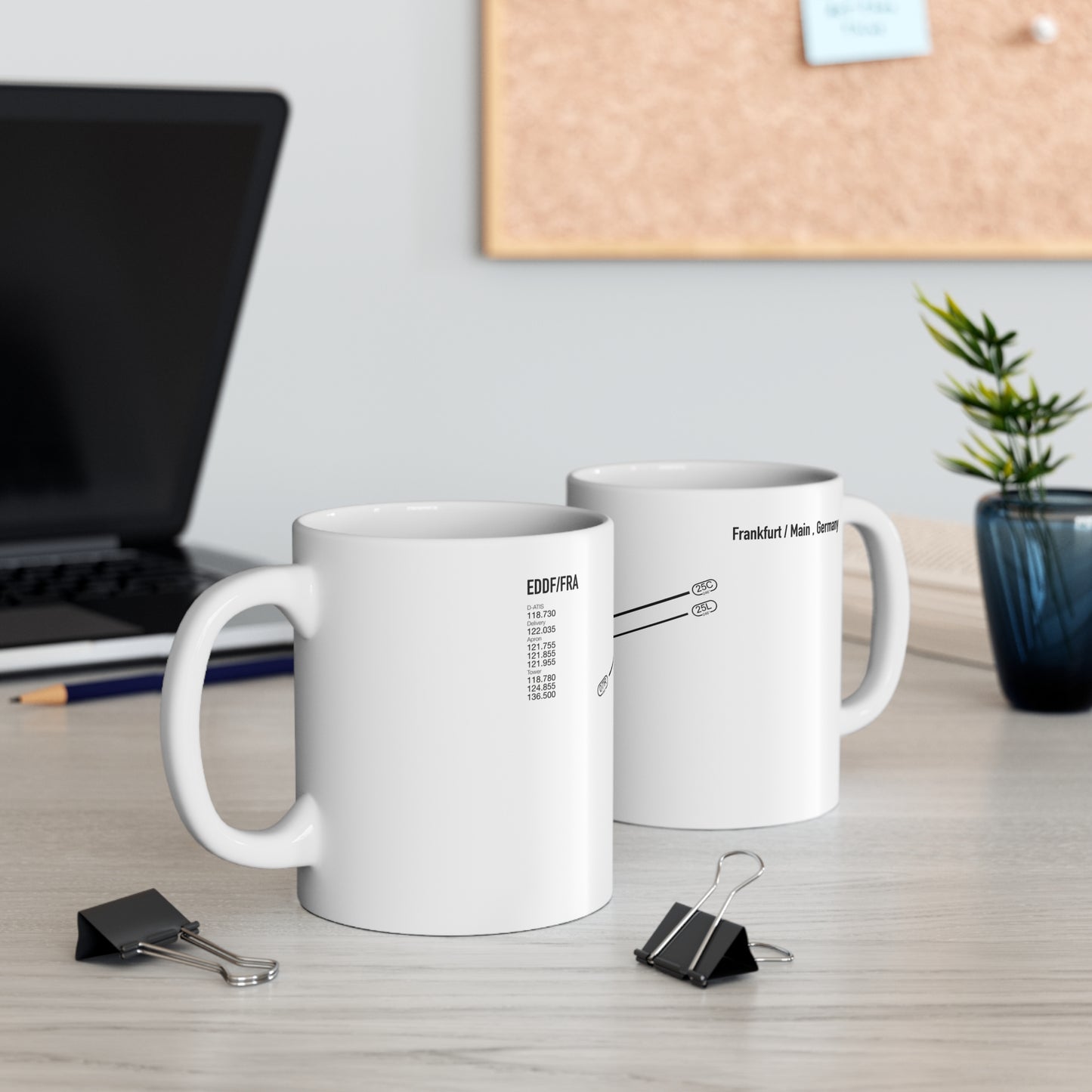 Frankfurt Airport Runway Mug - White Edition