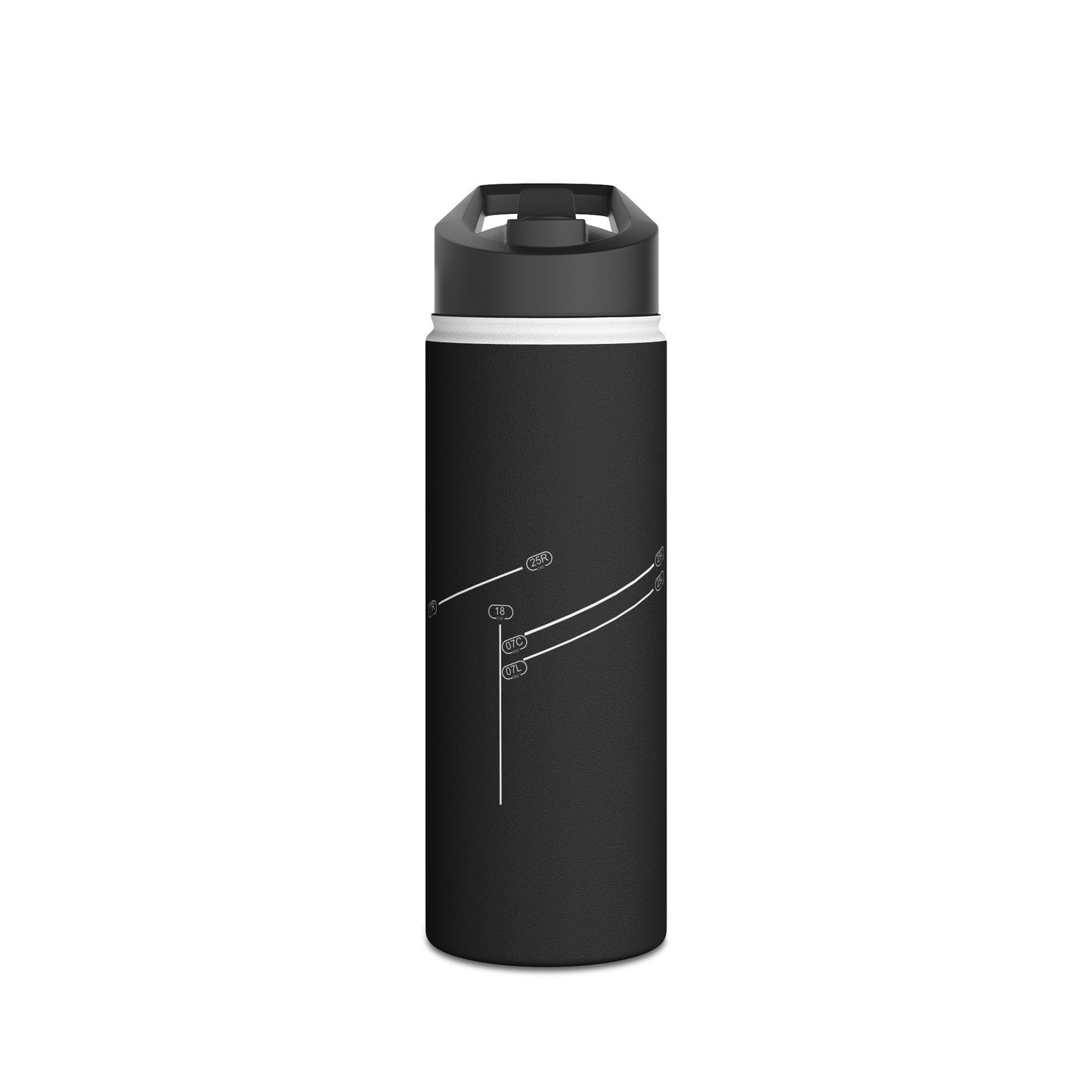 Frankfurt Airport Runway Water Bottle - Black Edition