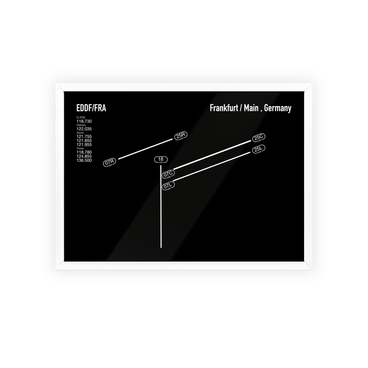 Frankfurt Airport Runway Poster - Black Edition