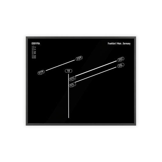 Frankfurt Airport Runway Poster - Black Edition