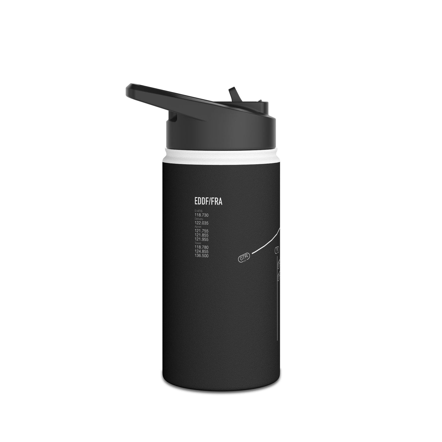 Frankfurt Airport Runway Water Bottle - Black Edition