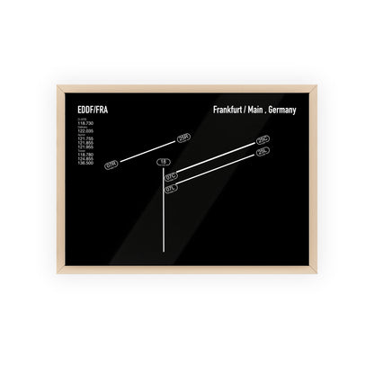Frankfurt Airport Runway Poster - Black Edition