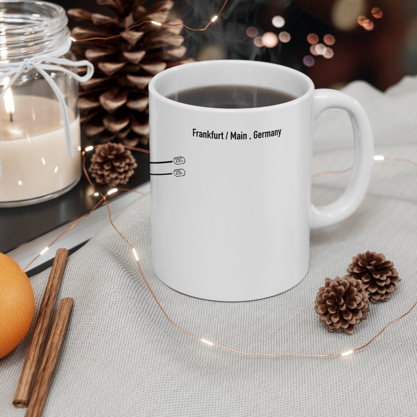 Frankfurt Airport Runway Mug - White Edition
