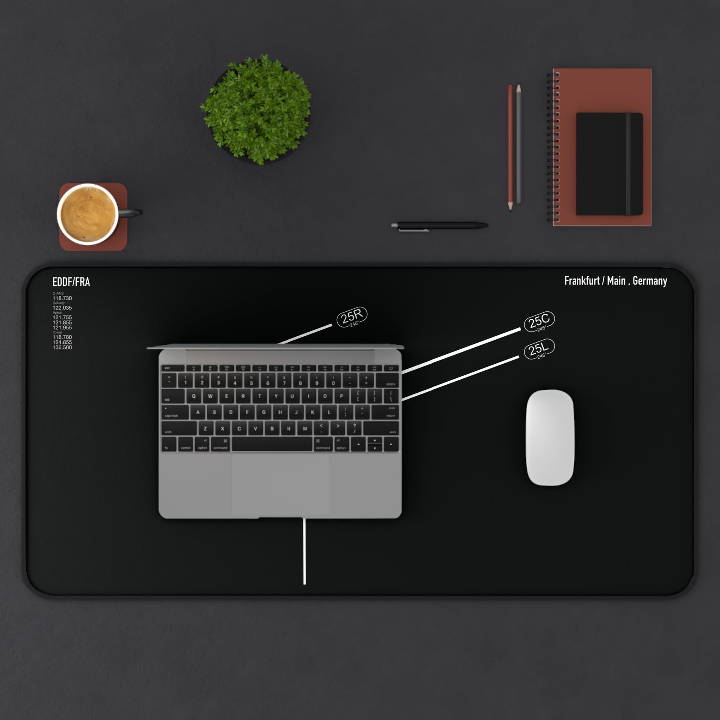 Frankfurt Airport Runway Desk Mat - Black Edition