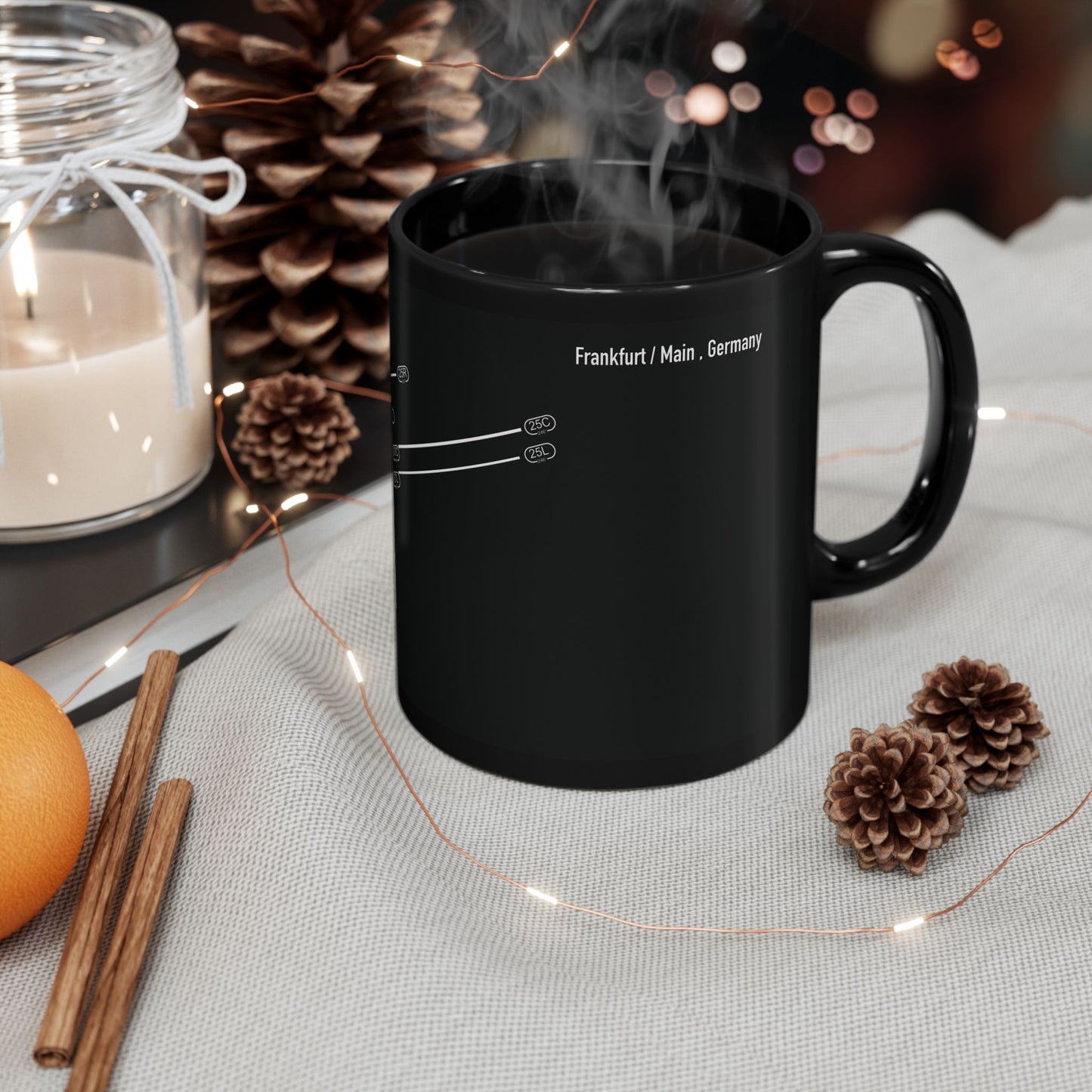 Frankfurt Airport Runway Mug - Black Edition