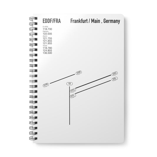 Frankfurt Airport Runway Notebook - White Edition