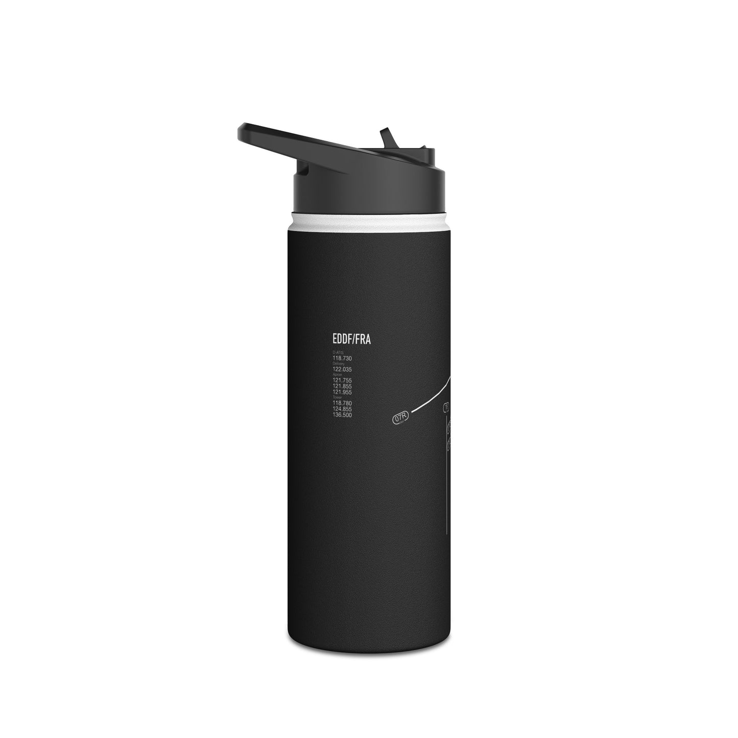 Frankfurt Airport Runway Water Bottle - Black Edition