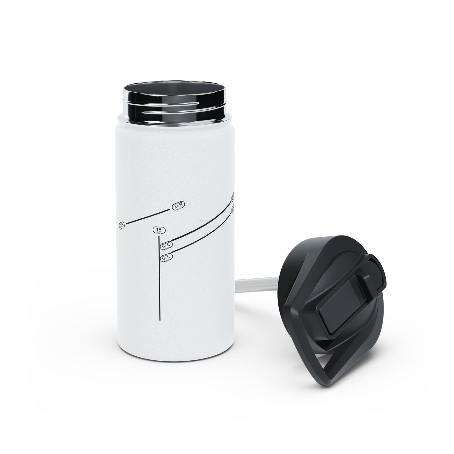 Frankfurt Airport Runway Water Bottle - White Edition