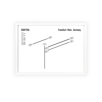 Frankfurt Airport Runway Poster - White Edition