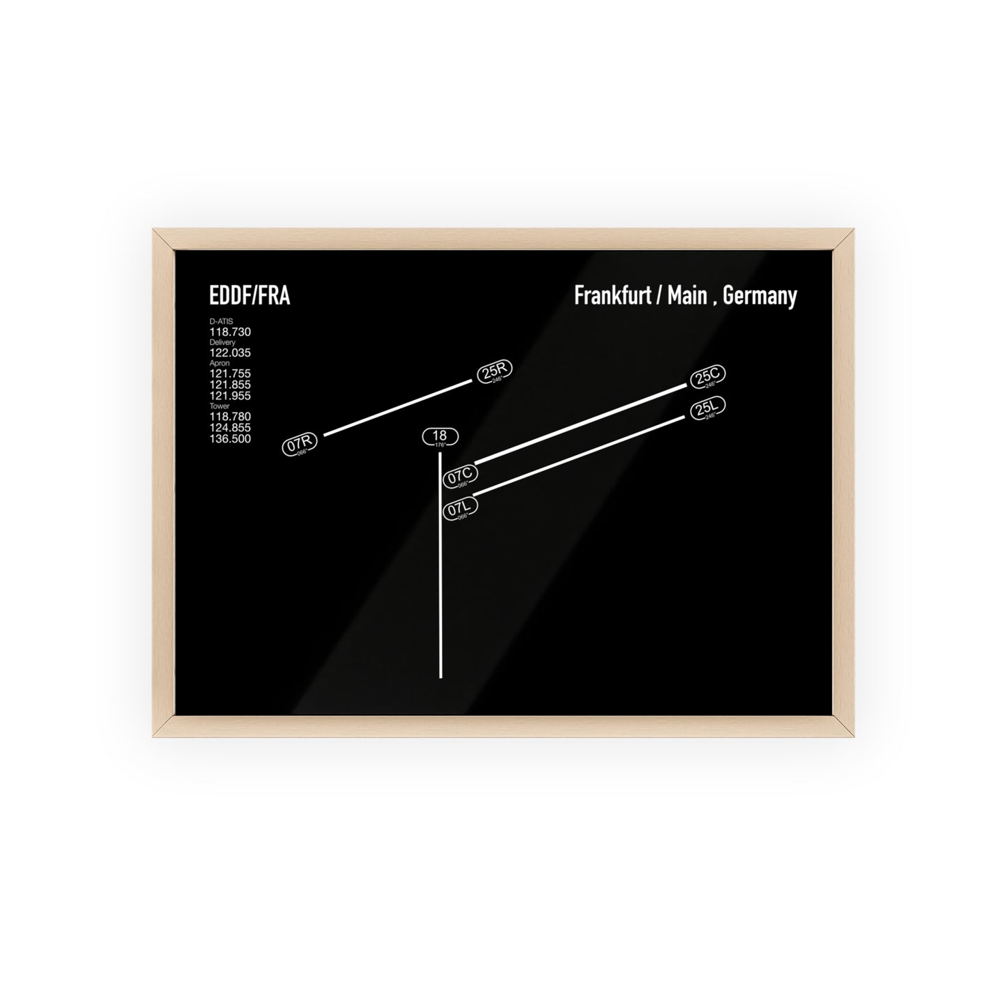 Frankfurt Airport Runway Poster - Black Edition