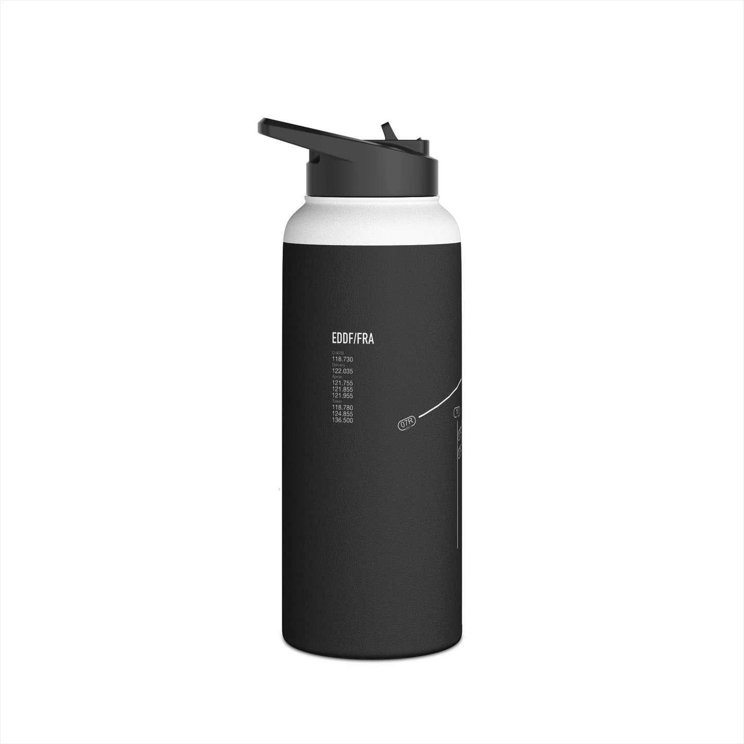 Frankfurt Airport Runway Water Bottle - Black Edition