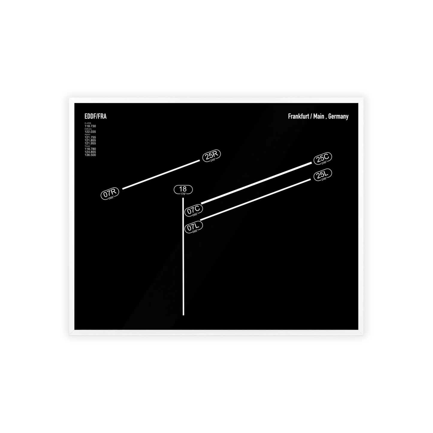 Frankfurt Airport Runway Poster - Black Edition