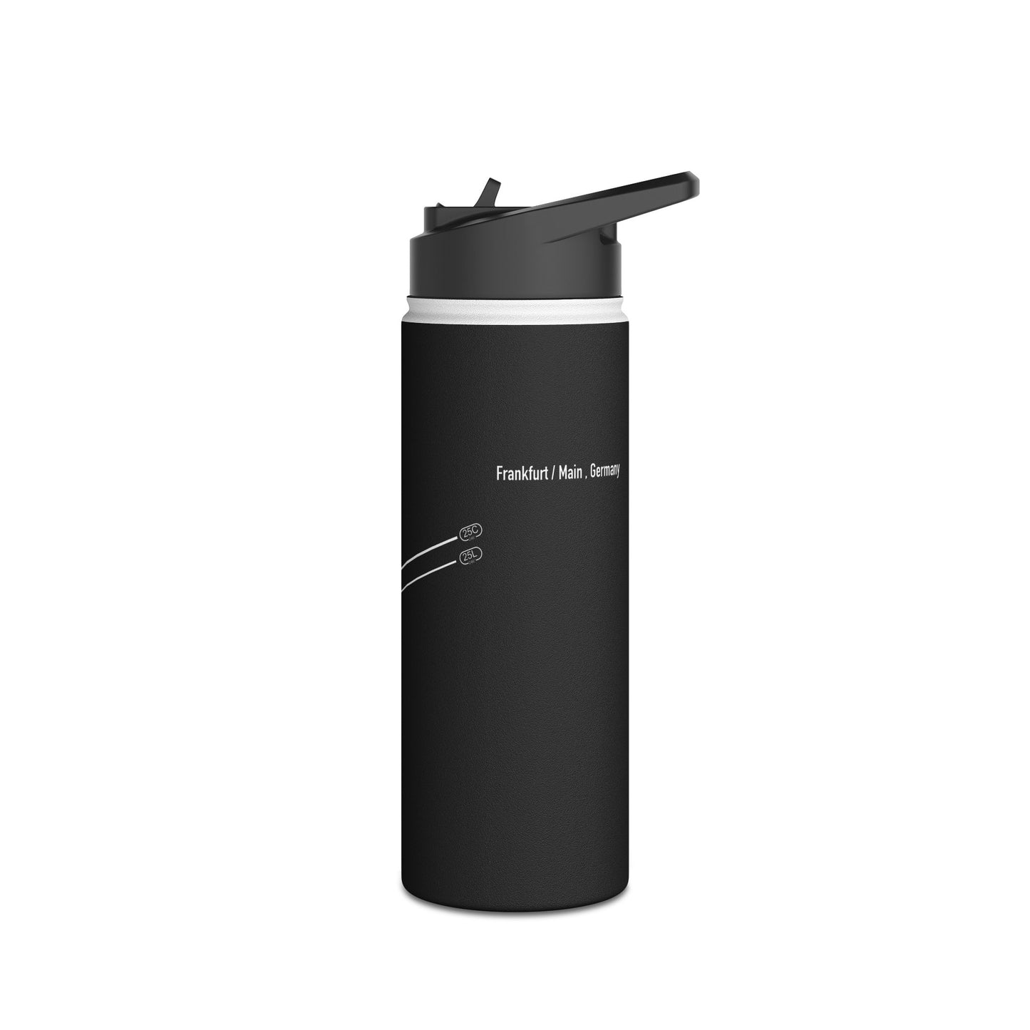 Frankfurt Airport Runway Water Bottle - Black Edition