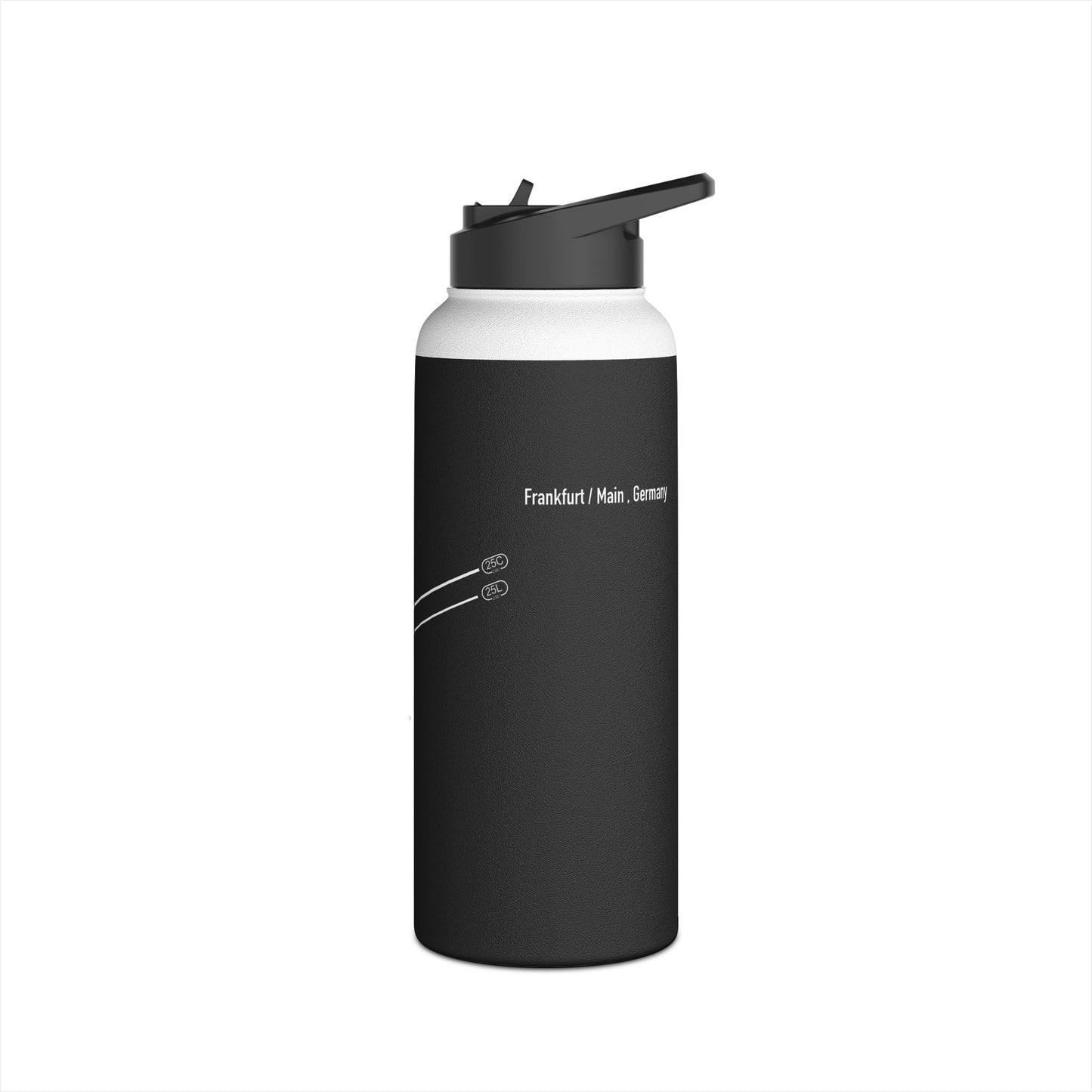 Frankfurt Airport Runway Water Bottle - Black Edition