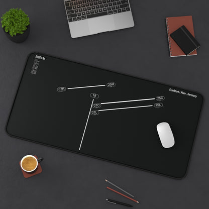 Frankfurt Airport Runway Desk Mat - Black Edition