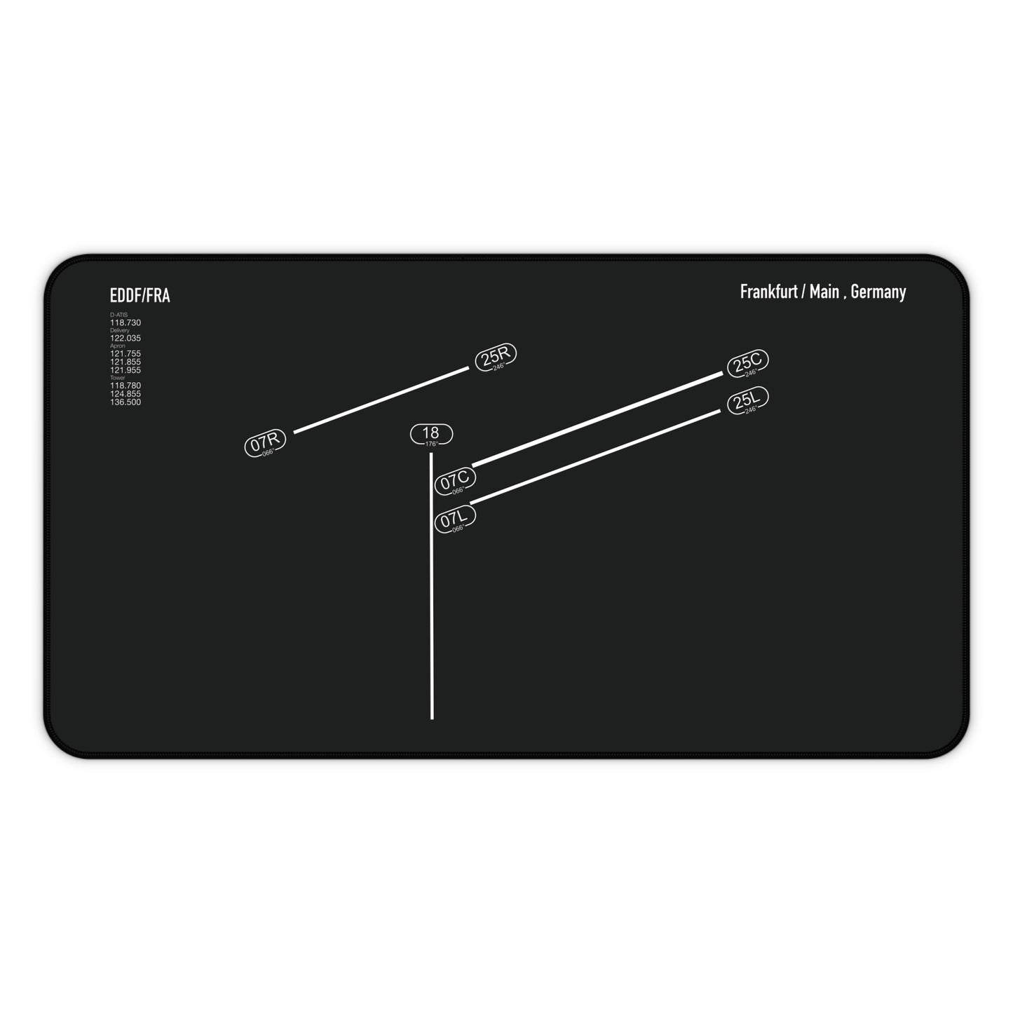 Frankfurt Airport Runway Desk Mat - Black Edition