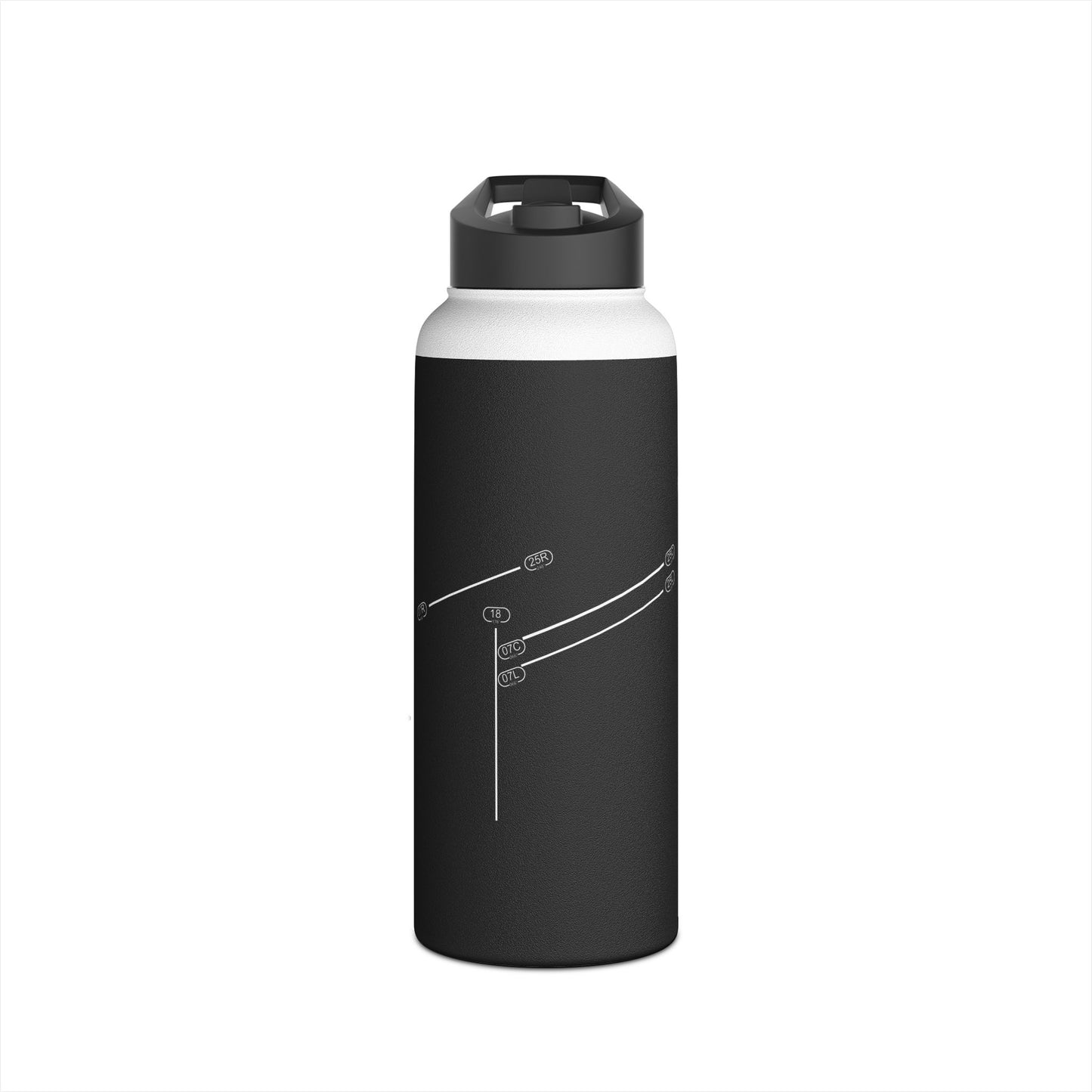 Frankfurt Airport Runway Water Bottle - Black Edition