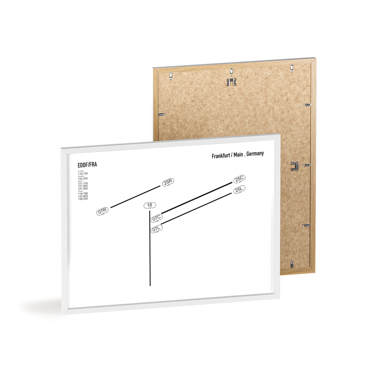 Frankfurt Airport Runway Poster - White Edition