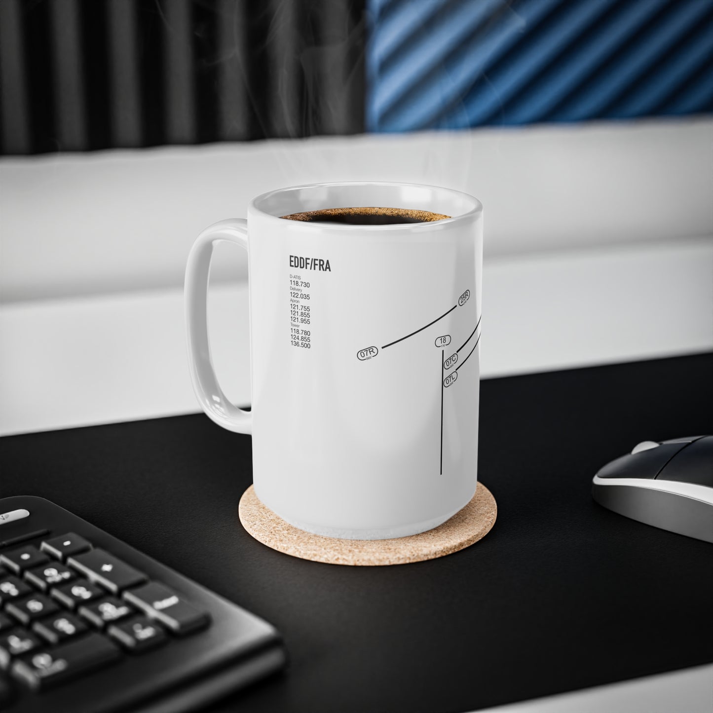 Frankfurt Airport Runway Mug - White Edition