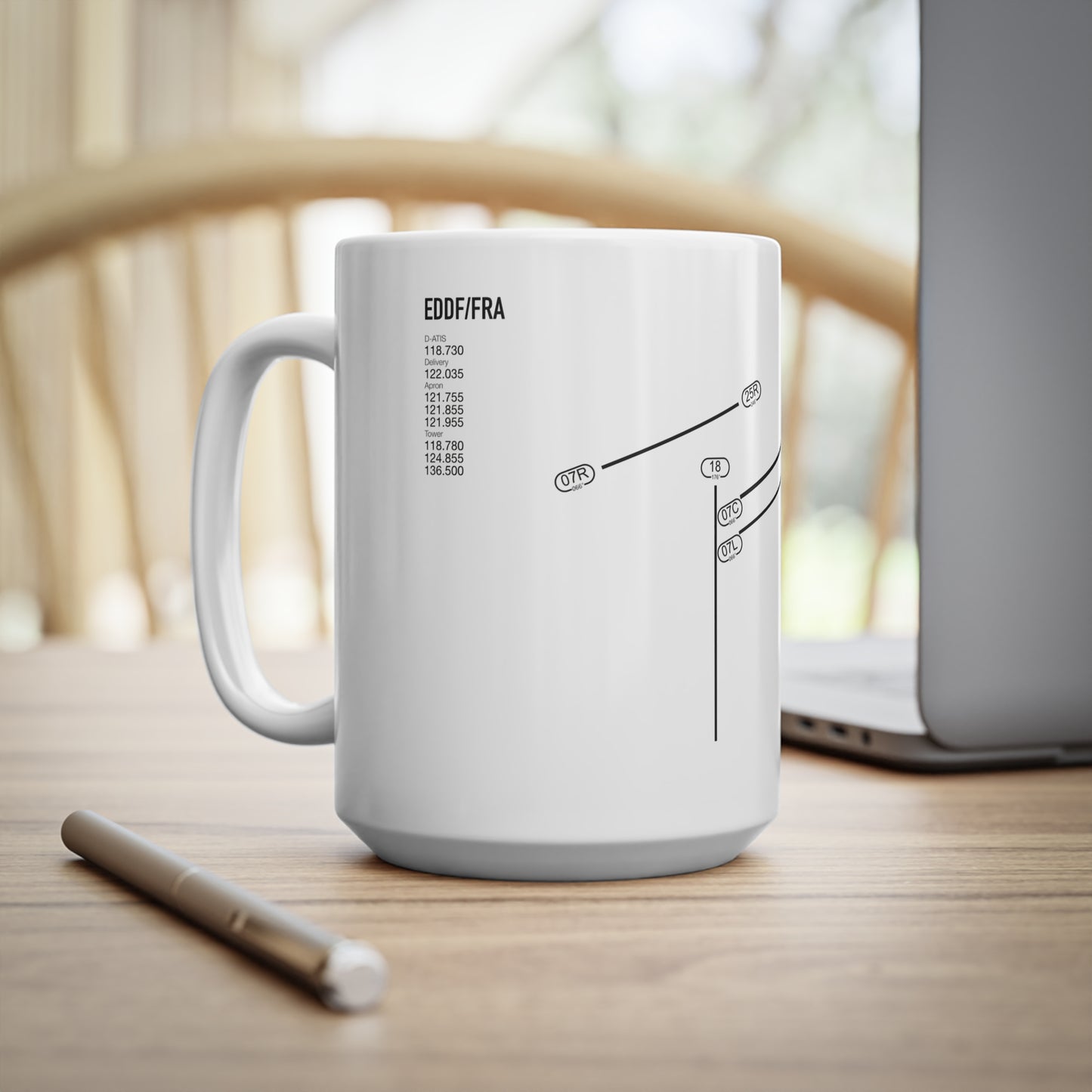 Frankfurt Airport Runway Mug - White Edition