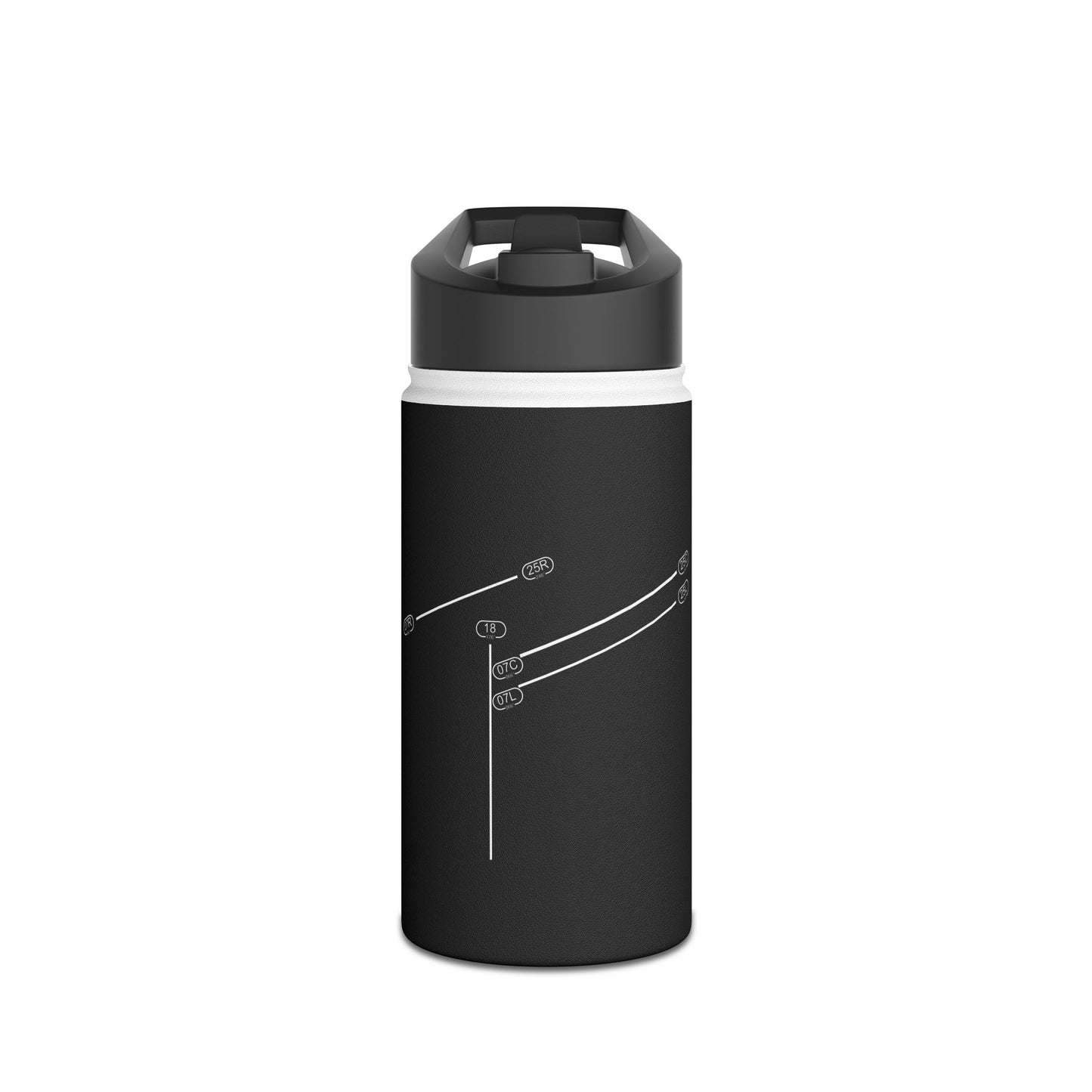 Frankfurt Airport Runway Water Bottle - Black Edition